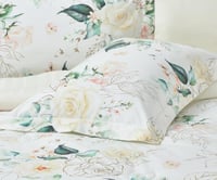 مفرش كانون صيفي قطن ابيض مشجر مزدوج 6 قطع مع لباد...