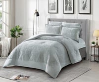 مفرش سرير شتوي كانون فلانيل جاكار مزدوج 6 قطع سماو...