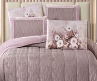 مفرش سرير جليلة الحراري شتوي مخمل مزدوج 6 قطع بنفس...