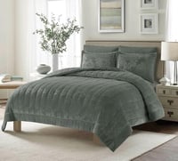 مفرش شتوي فيلد كريست فرو مخملي – مزدوج 6 قطع اخضر...