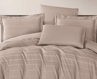 مفرش سرير فندقي شيراتون قطن مفرد ونص 5 قطع لون بيج