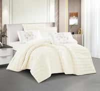 مفرش سرير مها شتوي فرو مع مخمل مزدوج 6 قطع سكري