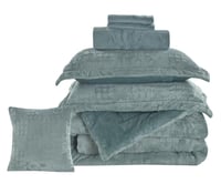 مفرش شتوي فلانيل محفور كانون مزدوج 7 قطع تيفاني فا...