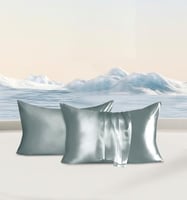 2 غطاء مخدة حرير طبيعي نقي - اخضر نعناعي