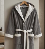 روب استحمام فاخر قطن 100% نعومة وفخامة تدوم - رصاص...