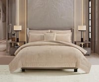 مفرش شتوي فلانيل محفور كانون مزدوج 7 قطع بني فاتح