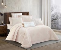 مفرش سرير صيفي روشين جاكار مفرد ونص طقم 4 قطع - ور...