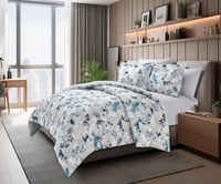 مفرش كانون فندقي قطن - الرمادي مشجر مزدوج 6 قطع