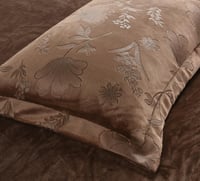 مفرش شتوي فلانيل كانون مزدوج كينغ 7 قطع بني