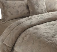 مفرش شتوي فلانيل كانون مزدوج كينغ 7 قطع بيج غامق