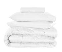 طقم بيت لحاف كانون قطن 4 قطع- ابيض