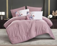 مفرش سرير صيفي راديسون مقاس مفرد ونص 4 قطع - وردي...