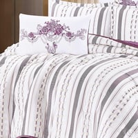 بكج مفرش صبا صيفي مزدوج 6 قطع موف غامق+مخدتين رويا...