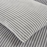 مفرش يوني كانون مقلم شتوي مخمل مزدوج 6 قطع-رمادي غ...