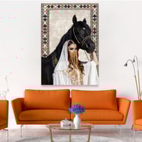 لوحة خيول بتصميم سجاد مميز