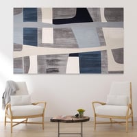 لوحة مودرن هندسية – كانفس ألوان هادئة للصالة
