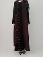 الامل | بقماش كريب اندونيسي بتخريم مخمل على الياقة...