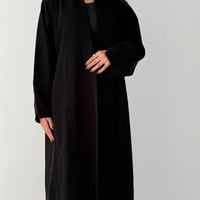 العليا | بقماش كريب اندونيسي اسود مع شك دردوزي