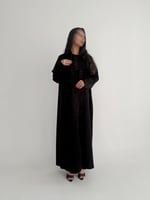 عباية صيفية كريب إندونيسي مع تطريز ولمسات لولو