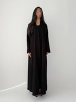 النبل | بقماش كريب اندونيسي اسود مع شك دردوزي