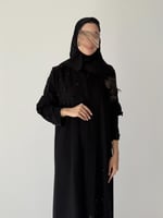 عباية سراميك بتفاصيل فراشات وتخريم ولولو وش