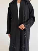 نجد | عباية صيفية كريب إندونيسي بتخريم ورق