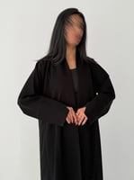 العليا | بقماش كريب اندونيسي اسود مع شك دردوزي