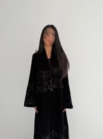 عباية شتوية مخمل تطريز طبقتين