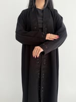 عباية صيفية كريب إندونيسي مع تطريز ولمسات لولو