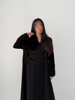 عبايه شتوية مخمل مع قماش كريب إندونيسي وتطريز فاخر