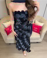 فستان فتون (فستان كلفه شك قطيفه وشال جورجيت)