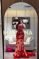 فستان ماريسا روز (فستان احمر بطانه بيج كلفه شك مور...