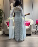 فستان المها (فستان سماوي قطعتين شك سهره وجورجيت)