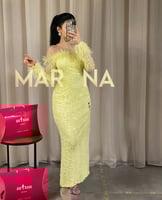 فستان هبة (فستان قطعة دانتيل لول مع أكمام وصدرية ر...