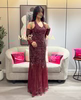 فستان نغم (فستان عودي شك سهره تدخيله دانتيل فرنسي...