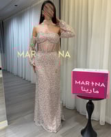 فستان سراب (البيج فستان بيج شك سهره صدريه كورسيه ت...