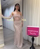 فستان سراب (البيج فستان بيج شك سهره صدريه كورسيه ت...