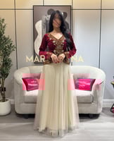 فستان رواء (فستان قطعتين جاكت مخمل مزين بتطريز يدو...