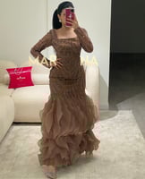 فستان دارينا (فستان موكا كلفه شك سهره وكسرات جزار)