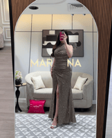 فستان ندى (فستان جلاكسي استرتش اكمام منفصله)