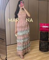 فستان جوليا (كردانه دانتيل فرنسي مزينه بالول والشك...