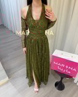 فستان مرام (فستان عشبي دانتيل فرنسي مع الفصوص الاص...