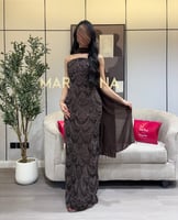 فستان ميلانا (فستان موكا شك سهره وشال جورجيت)