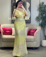 فستان نانسي (فستان ليموني كلفه شك سهره فنكيه صدريه...