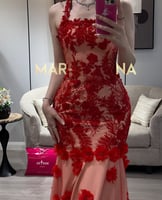 فستان ماريسا روز (فستان احمر بطانه بيج كلفه شك مور...