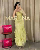 فستان رانيا (فستان قطعه دانتيل لول مع اورجنزا كسرا...