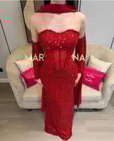 فستان سراب الاحمر (فستان احمر شك سهره صدريه كورسيه...