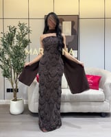 فستان ميلانا (فستان موكا شك سهره وشال جورجيت)