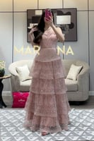 فستان خزامى (فستان وردي كلفه شك سهره طبقات)