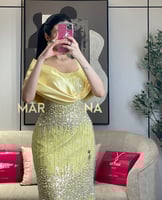 فستان نانسي (فستان ليموني كلفه شك سهره فنكيه صدريه...
